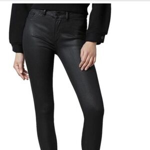 NWT DL1961 Florence Skinny Mid Rise Ankle Jeans. Medina Coated Black, Size 29